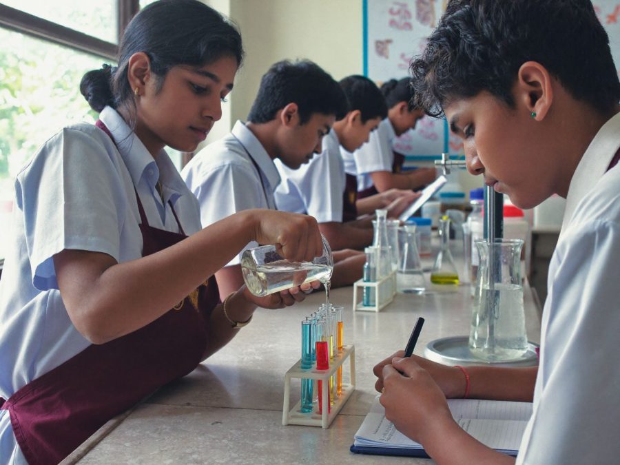 Secondary students preparing for board exams